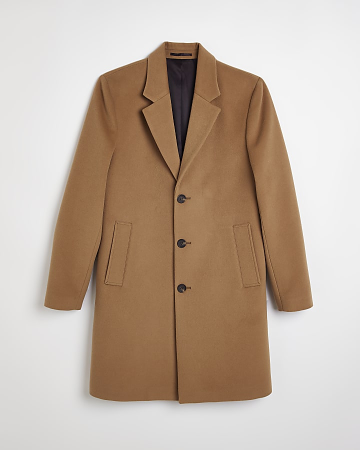 Brown single breasted overcoat