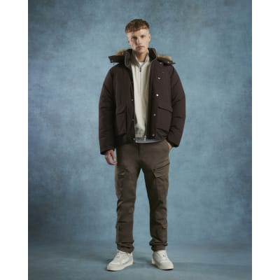 Brown Skinny Fit Cargo Trousers