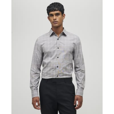 Brown Slim Fit Check Shirt