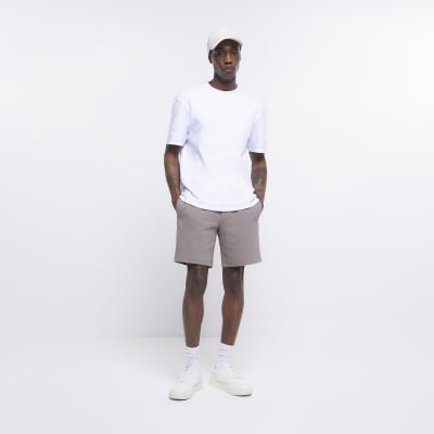 Brown slim fit shorts