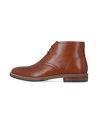 360 degree animation of product Brown smart leather chukka boots frame-4