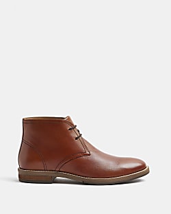 Brown smart leather chukka boots