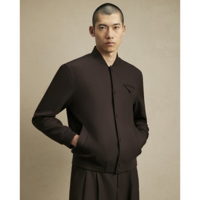 Brown Smart Twill Bomber Jacket