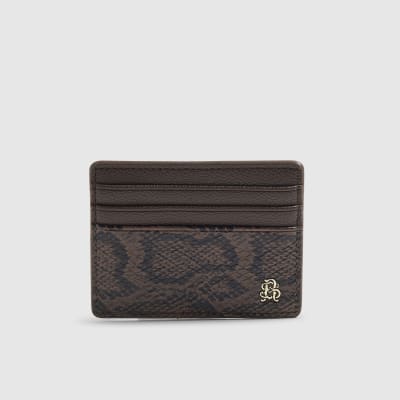 Brown Snake Print Card Holder