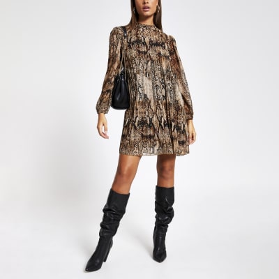 river island snake print playsuit