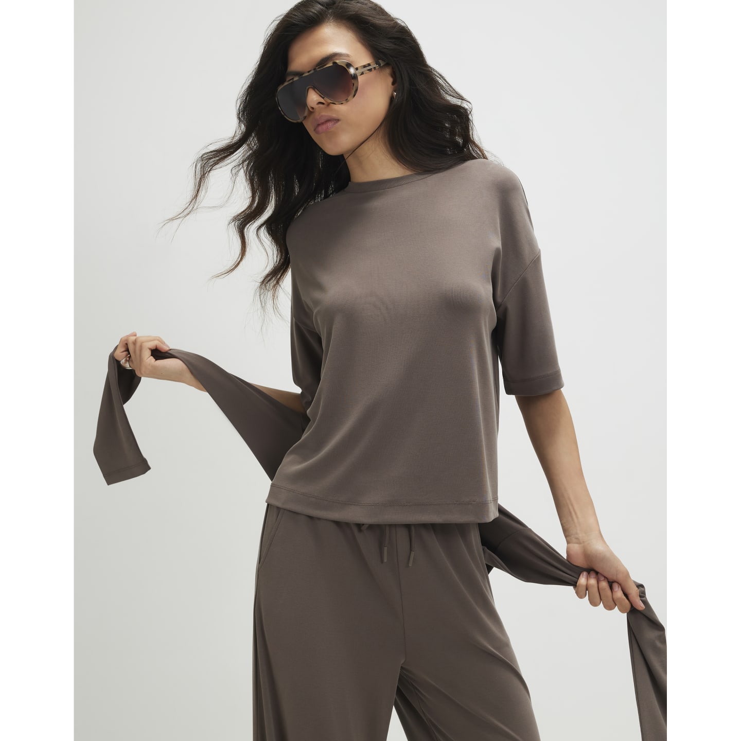 River Island Brown Soft Touch T-Shirt — photo 1 of 1