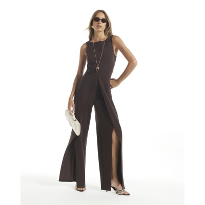 Split Leg Racer Jumpsuit