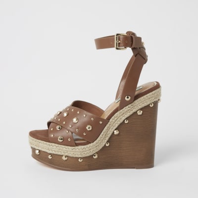 tan wedges river island