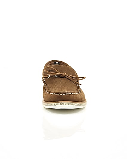 360 degree animation of product Brown suede boat shoe frame-4
