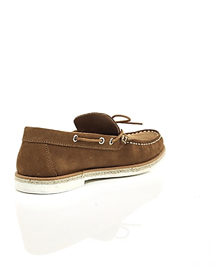360 degree animation of product Brown suede boat shoe frame-13