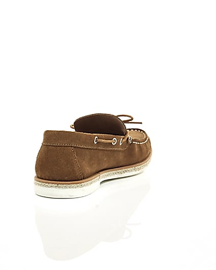360 degree animation of product Brown suede boat shoe frame-14