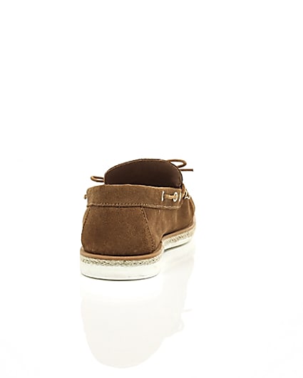 360 degree animation of product Brown suede boat shoe frame-15