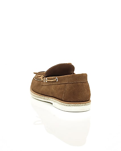 360 degree animation of product Brown suede boat shoe frame-17