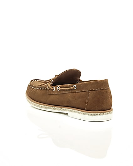360 degree animation of product Brown suede boat shoe frame-18