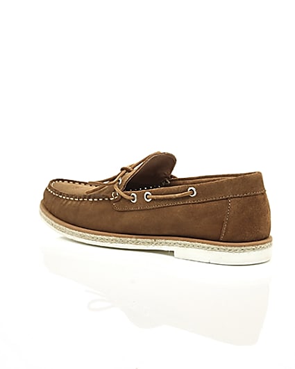 360 degree animation of product Brown suede boat shoe frame-19
