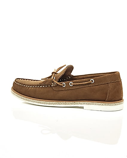 360 degree animation of product Brown suede boat shoe frame-20
