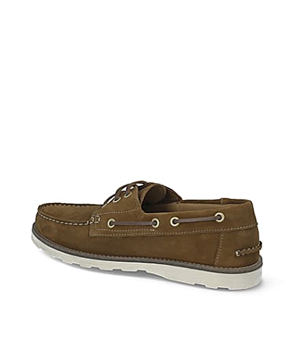 360 degree animation of product Brown suede boat shoes frame-5