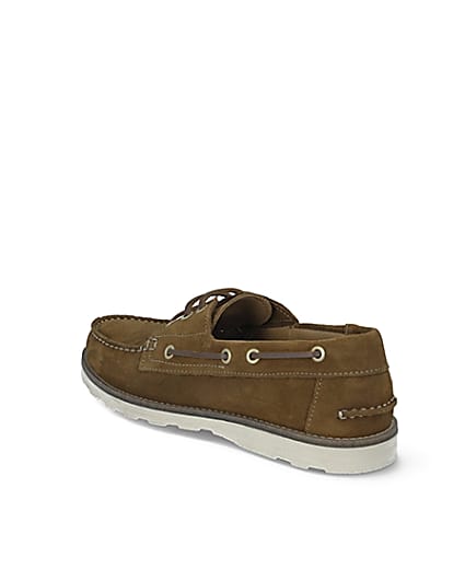 360 degree animation of product Brown suede boat shoes frame-6