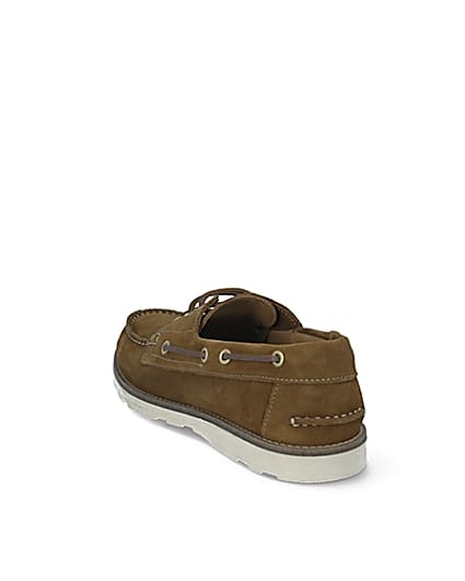 360 degree animation of product Brown suede boat shoes frame-7