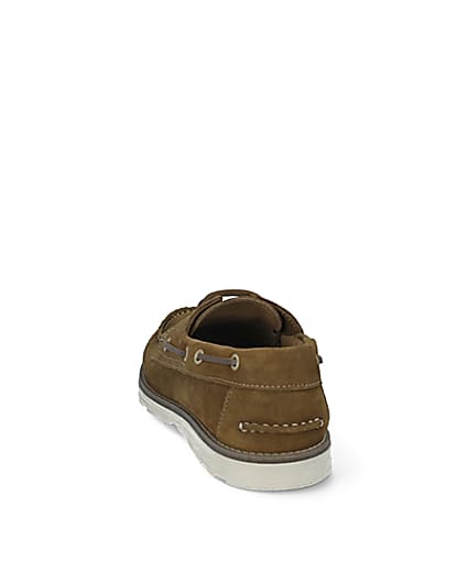 360 degree animation of product Brown suede boat shoes frame-8
