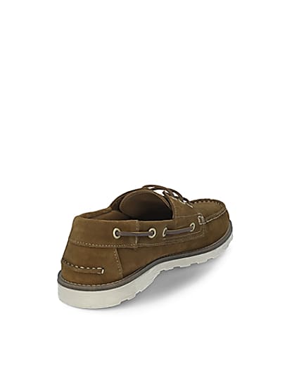 360 degree animation of product Brown suede boat shoes frame-11