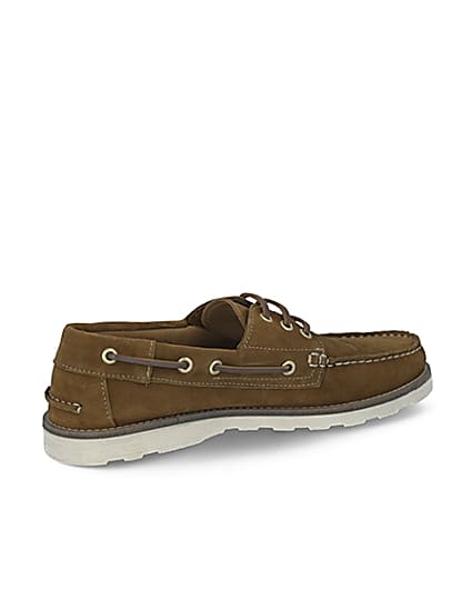 360 degree animation of product Brown suede boat shoes frame-13