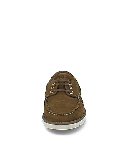 360 degree animation of product Brown suede boat shoes frame-21