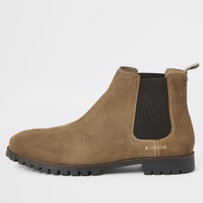 Brown suede Chelsea boots