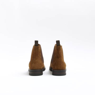 Brown suede Chelsea boots River Island