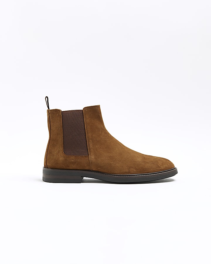 Brown suede Chelsea boots | River Island