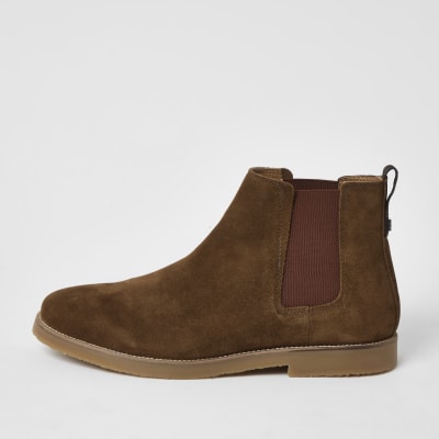 Brown suede chelsea boots | River Island