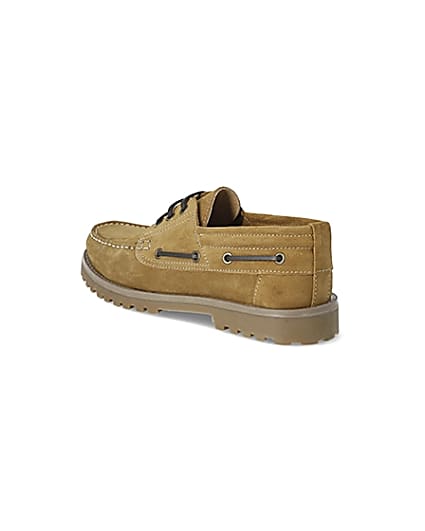 360 degree animation of product Brown suede chunky boat shoes frame-6