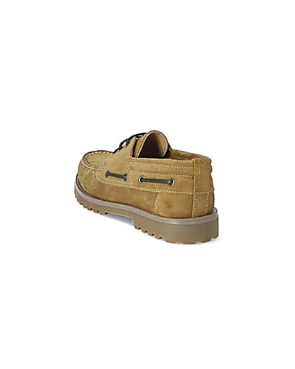 360 degree animation of product Brown suede chunky boat shoes frame-7