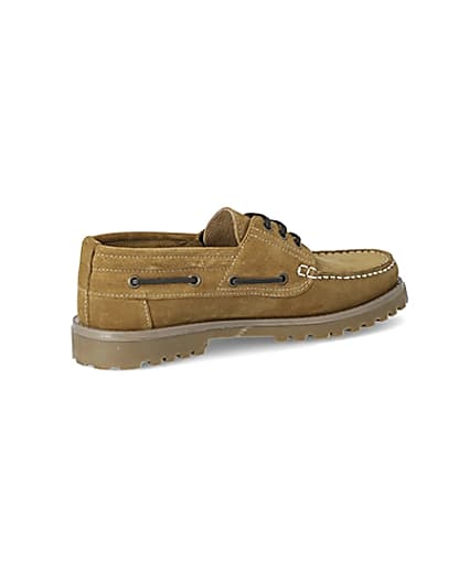 360 degree animation of product Brown suede chunky boat shoes frame-13