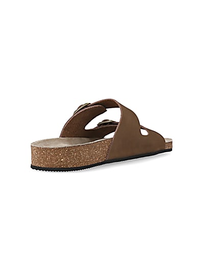 360 degree animation of product Brown suede double strap sandals frame-11