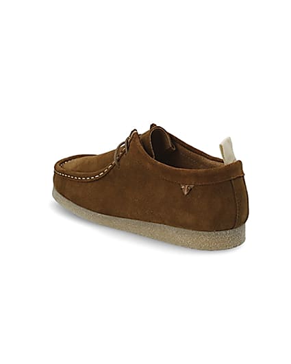 360 degree animation of product Brown suede lace-up moccasin shoe frame-6
