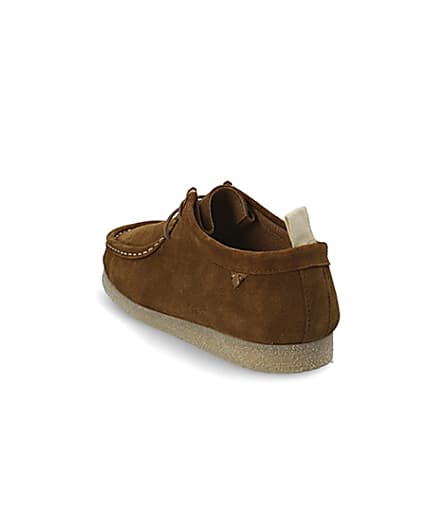 360 degree animation of product Brown suede lace-up moccasin shoe frame-7