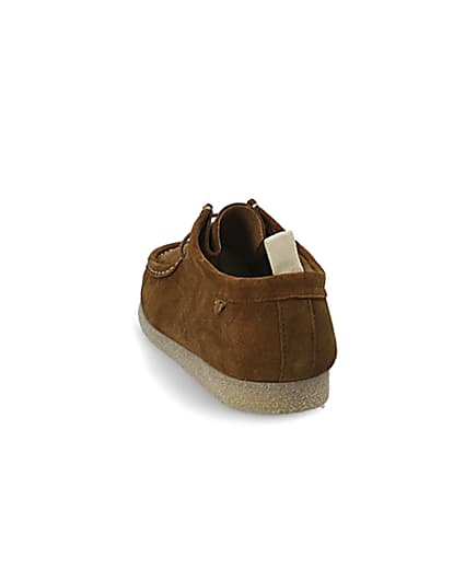360 degree animation of product Brown suede lace-up moccasin shoe frame-8