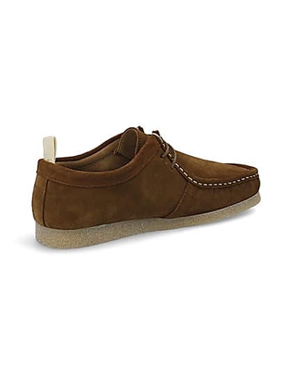 360 degree animation of product Brown suede lace-up moccasin shoe frame-13