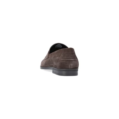 360 degree animation of product Brown suede tassel detail loafers frame-8