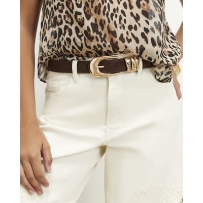 Brown Suede Triple Keeper Belt