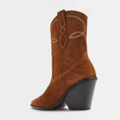 ladies brown suede cowboy boots