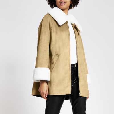 faux fur trim jacket