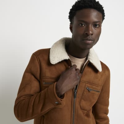 river island camel coat mens