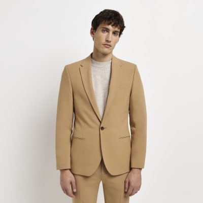 Brown Super Skinny fit Suit Jacket | River Island