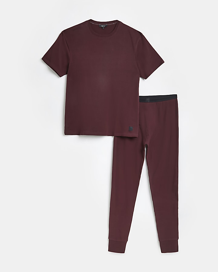 Brown t-shirt and joggers pyjama set