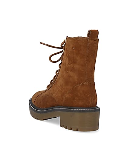 360 degree animation of product Brown tan suede biker boots frame-7