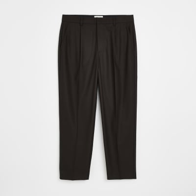 Brown Tapered fit Twill Trousers
