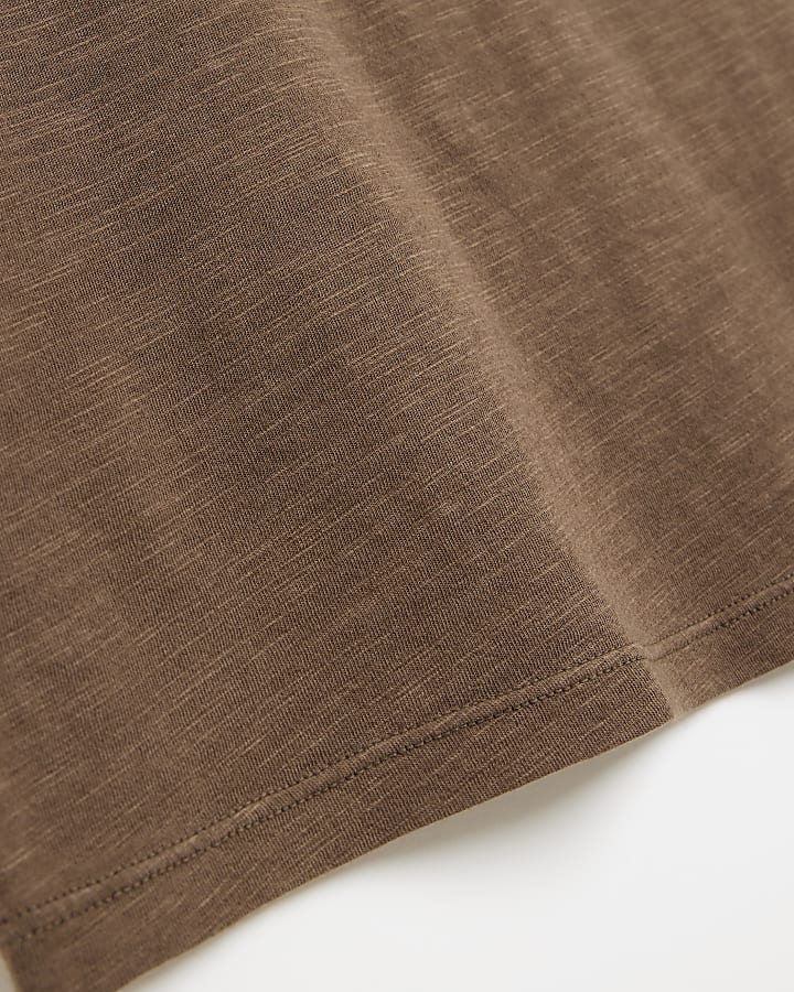 Brown textured vest top