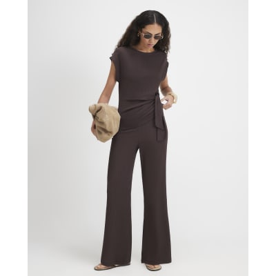 Textured Wide Leg Trousers